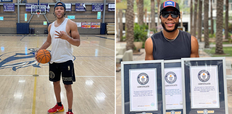 Arizona man's blindfolded basketball shot breaks world record