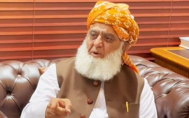 jui f chief maulana fazlur rehman appearing for an interview with a private digital media platform on friday screengrab