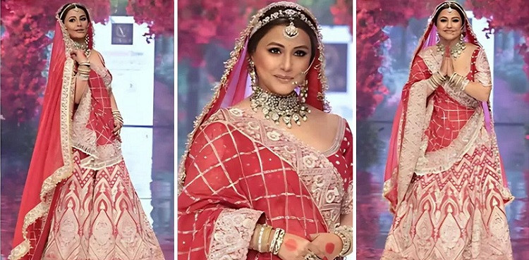 Hina Khan walks the ramp as bride amid breast cancer battle