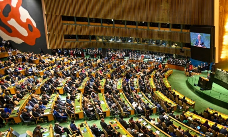 The United Nations General Assembly passed a resolution against the Israeli occupation of Palestine